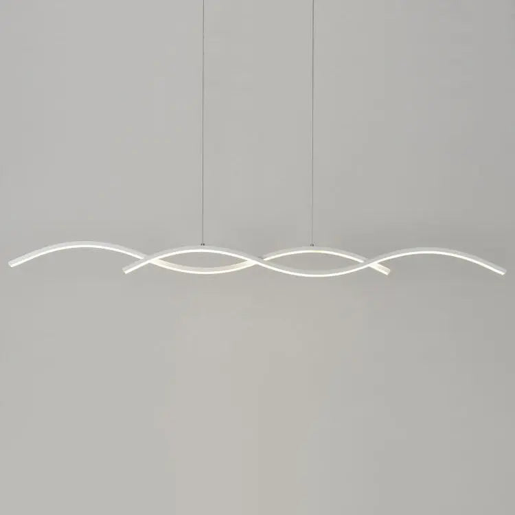 Nordic Minimalist Long Strip Wave Design Island Light LED Chandelier Lumendat