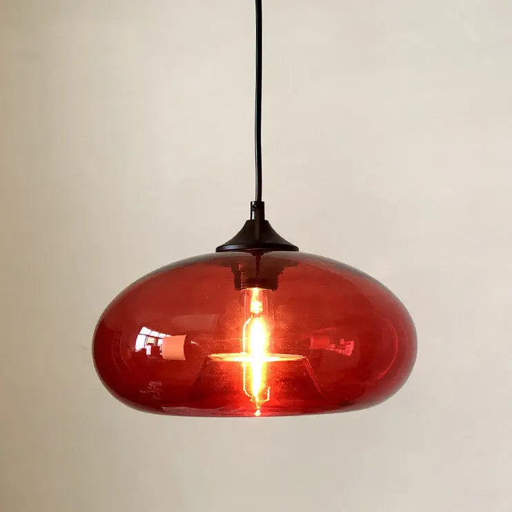 Creative Colored Glass Oval 1-light Pendant Light Lumendat