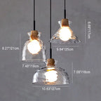 Nordic Clear Rippled Glass Shaded 1-light Pendant Light Lumendat