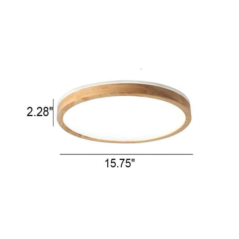 Japanese Minimalist Solid Wood LED Flush Mount Lighting Lumendat