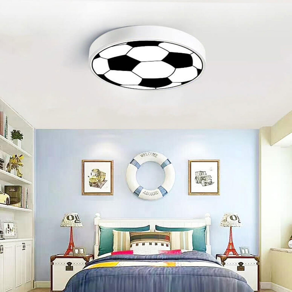 Cartoon Creative Round Football LED Kids Flush Mount Ceiling Light Lumendat