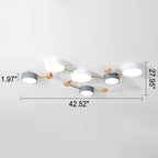 Scandinavian Minimalist Solid Wood Iron LED Flush Mount Lighting BulbSquare