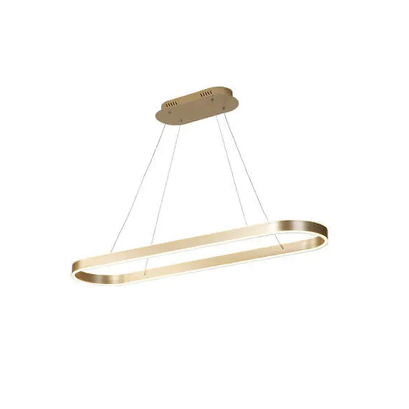 Modern Minimalist Light Luxury Oval Aluminum LED Chandelier BulbSquare