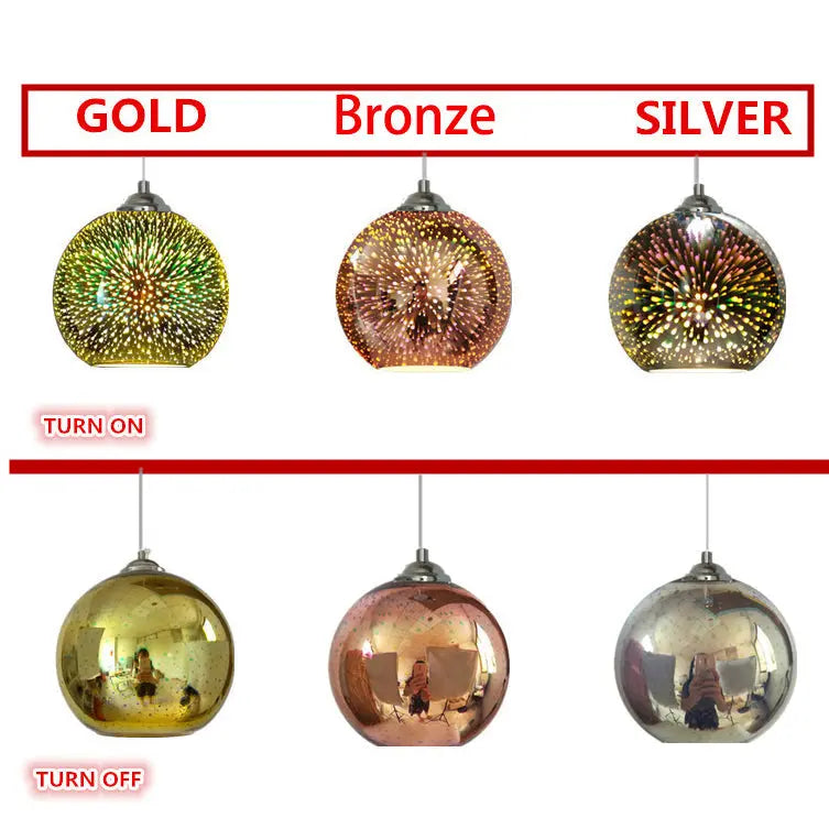 Modern Creative 3d Colorful Fireworks Glass 1-light Dome Pendant Light Lumendat