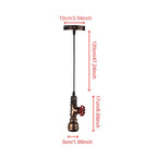 Industrial Retro Water Pipe Aged Metal 1-light Pendant Light BulbSquare