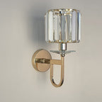 Modern Luxury Metal Iron Stainless Steel Crystal Ball Cylinder 1-Light Wall Sconce Lamp For Bedside Lumendat
