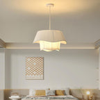 Contemporary Scandinavian Round Iron Acrylic Fabric 4/5 Light Pendant Light for Living Room BulbSquare