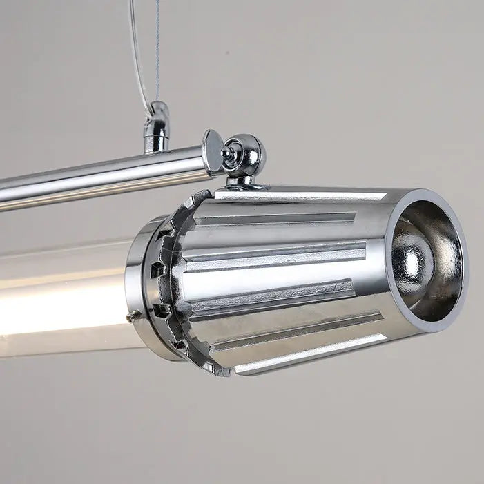 Contemporary Industrial Strip Aluminum Acrylic LED Island Light Chandelier for Dining Room Lumendat