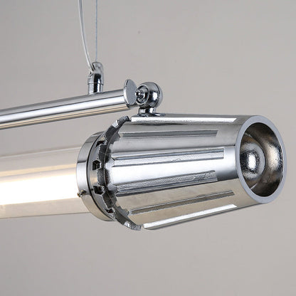 Contemporary Industrial Strip Aluminum Acrylic LED Island Light Chandelier for Dining Room