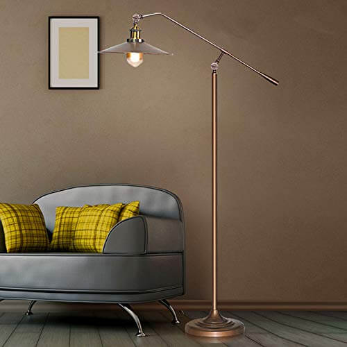 Industrial Bronze 1-Light Boom Arm Standing Floor Lamps Lumendat