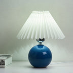 Nordic Minimalist Ceramic Pleated 1-Light Table Lamp Lumendat