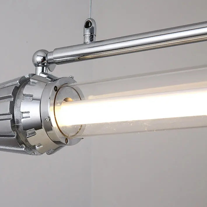 Contemporary Industrial Strip Aluminum Acrylic LED Island Light Chandelier for Dining Room Lumendat