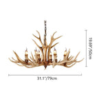 Contemporary Industrial Antler Metal Resin 6-Light Chandeliers for Living Room Lumendat