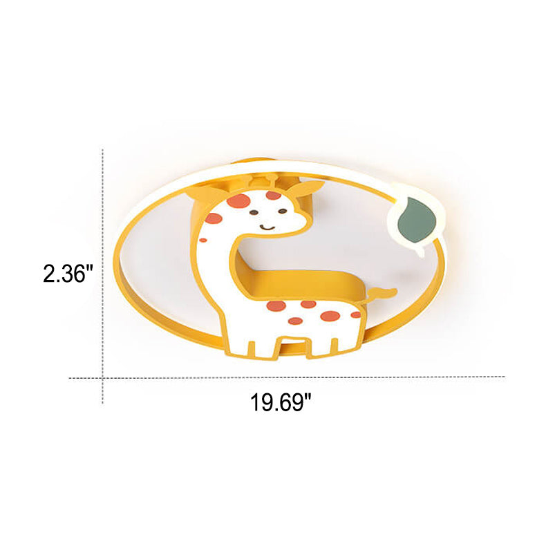 Lumendat Childlike Cute Cartoon Giraffe Design LED Flush Mount Light Lumendat