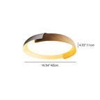 Minimalist Round Bowl Wood Grain LED Flush Mount Ceiling Light Lumendat