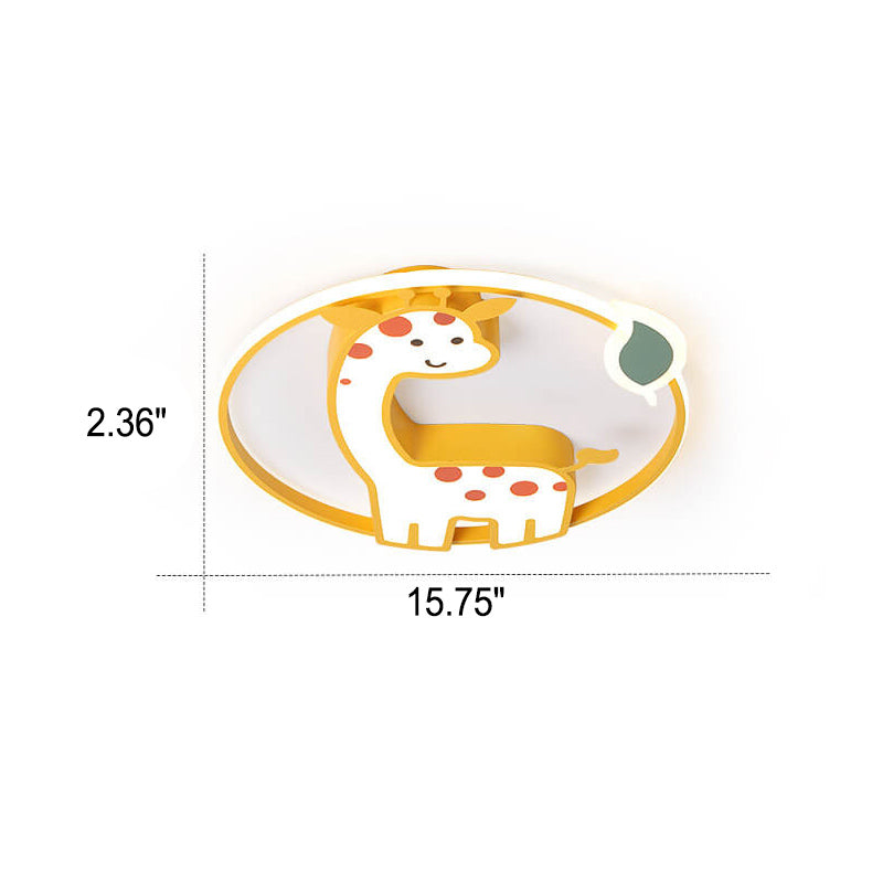 Lumendat Childlike Cute Cartoon Giraffe Design LED Flush Mount Light Lumendat