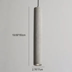 Contemporary Industrial Cylindrical Rough Texture Cement 1-light Pendant Light for Living Room Lumendat