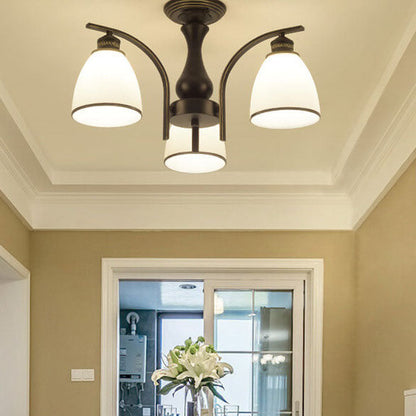 Vintage Bell Shade 3-5 Light Semi-flush Mount Lighting