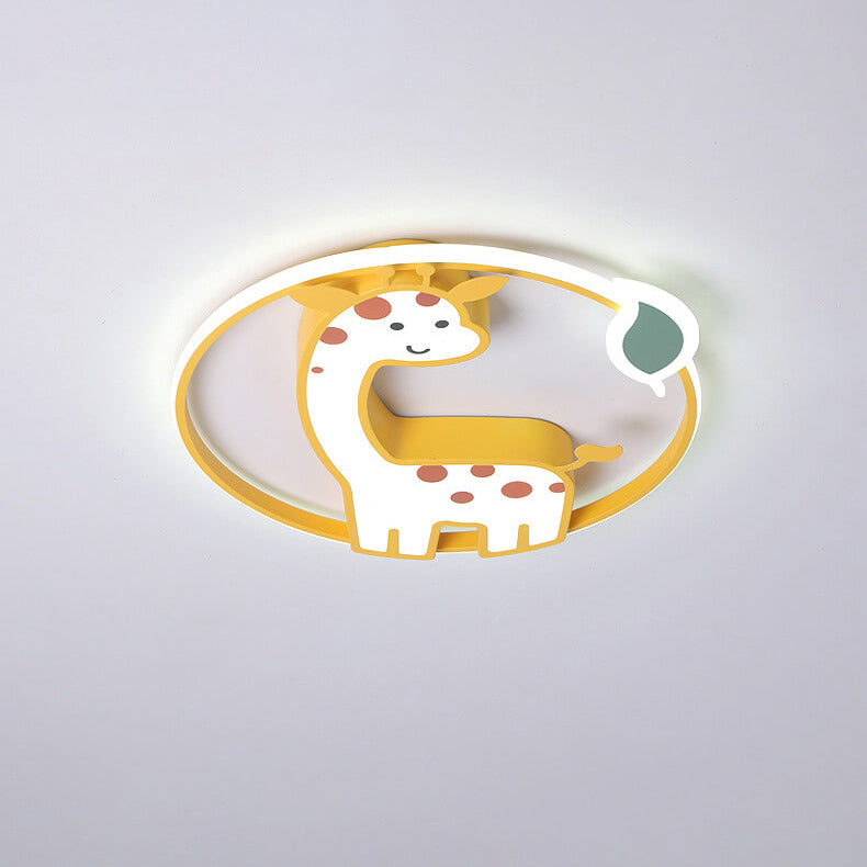 Lumendat Childlike Cute Cartoon Giraffe Design LED Flush Mount Light Lumendat