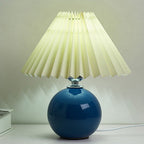 Nordic Minimalist Ceramic Pleated 1-Light Table Lamp Lumendat