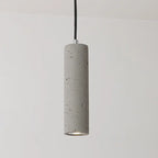 Contemporary Industrial Cylindrical Rough Texture Cement 1-light Pendant Light for Living Room Lumendat