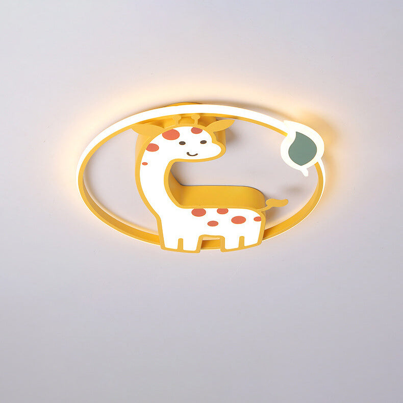 Lumendat Childlike Cute Cartoon Giraffe Design LED Flush Mount Light Lumendat