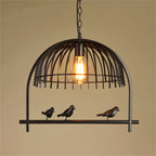 Vintage Creative Iron Birdcage 1-light Pendant Light BulbSquare