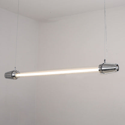 Contemporary Industrial Strip Aluminum Acrylic LED Island Light Chandelier for Dining Room