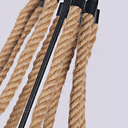 Industrial Rope 6/8/10-light Metal Cone Shade Chandeliers