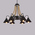 Industrial Rope 6/8/10-light Metal Cone Shade Chandeliers BulbSquare