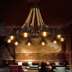 Industrial Rope 6/8/10-light Metal Cone Shade Chandeliers BulbSquare