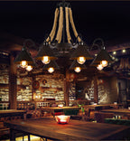 Industrial Rope 6/8/10-light Metal Cone Shade Chandeliers BulbSquare