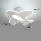 Lumendat Modern Minimalist Cartoon Airplane LED Semi-Flush Mount Light Lumendat