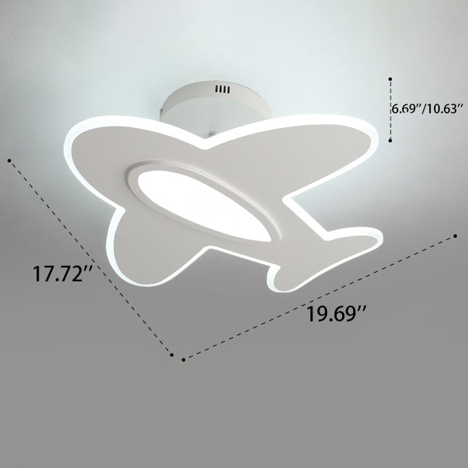 Lumendat Modern Minimalist Cartoon Airplane LED Semi-Flush Mount Light Lumendat