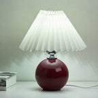 Nordic Minimalist Ceramic Pleated 1-Light Table Lamp Lumendat