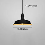 Contemporary Industrial Round Iron 1-light Pendant Light for Living Room Lumendat