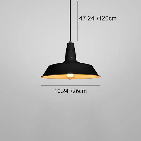 Contemporary Industrial Round Iron 1-light Pendant Light for Living Room Lumendat