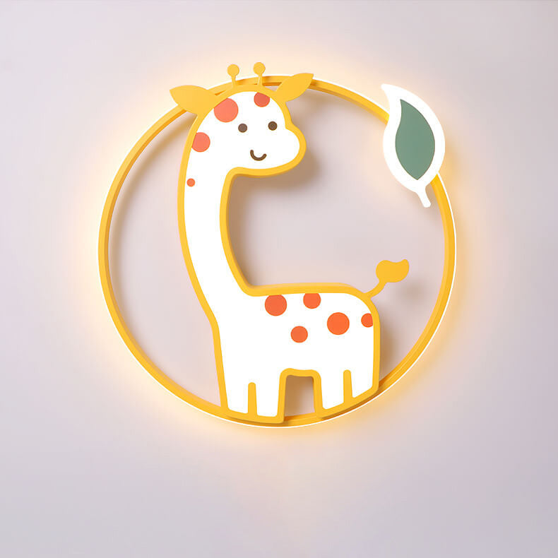 Lumendat Childlike Cute Cartoon Giraffe Design LED Flush Mount Light Lumendat