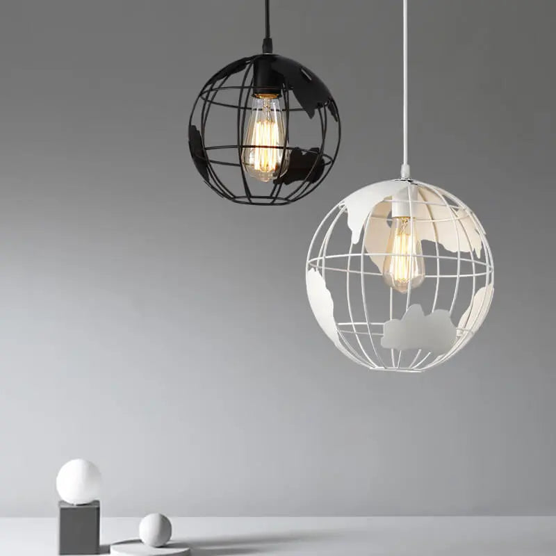 Contemporary Creative Round Earth Shaped Iron 1-light Pendant Light for Living Room modern luxury lighting fixture