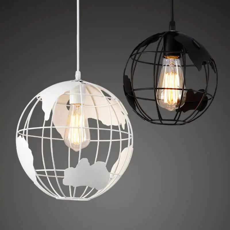 Contemporary Creative Round Earth Shaped Iron 1-light Pendant Light for Living Room Lumendat