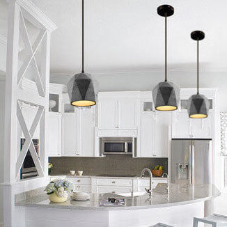 Industrial Simplicity Cement Geometric 1-light Pendant Light BulbSquare