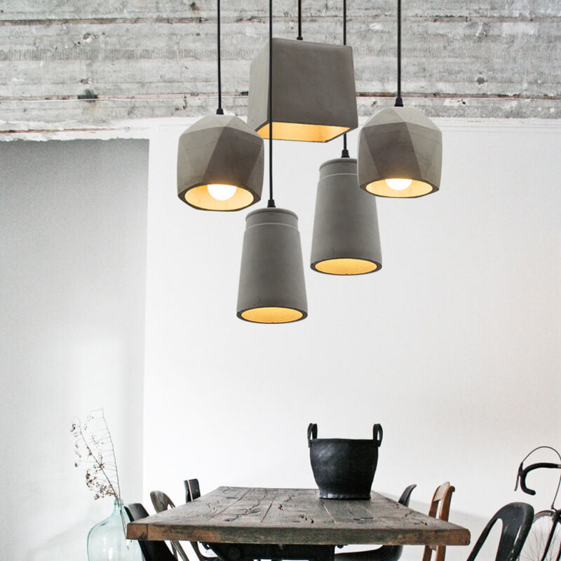 Industrial Simplicity Cement Geometric 1-light Pendant Light BulbSquare