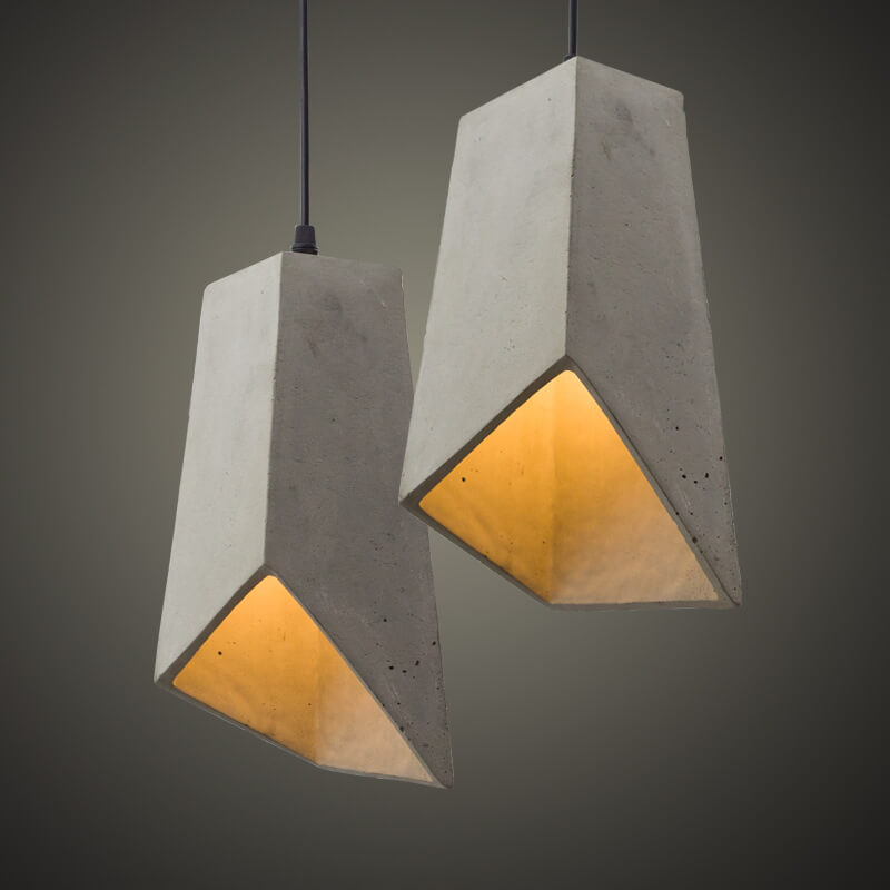 Industrial Simplicity Cement Geometric 1-light Pendant Light BulbSquare