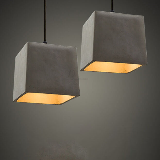 Industrial Simplicity Cement Geometric 1-light Pendant Light BulbSquare