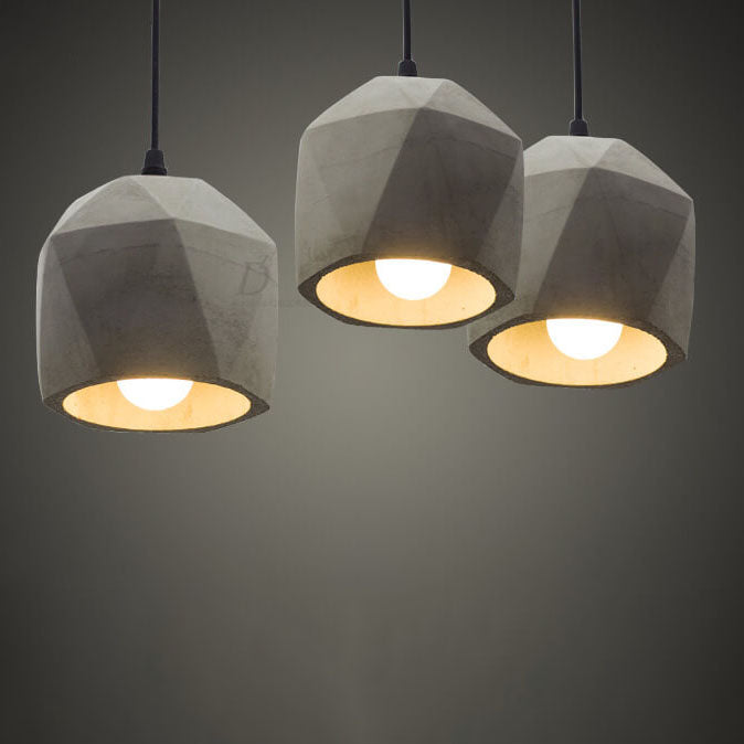 Industrial Simplicity Cement Geometric 1-light Pendant Light BulbSquare