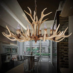 Country Style Antler Resin 6-light Chandelier – Rustic Cabin Ceiling Light Lumendat