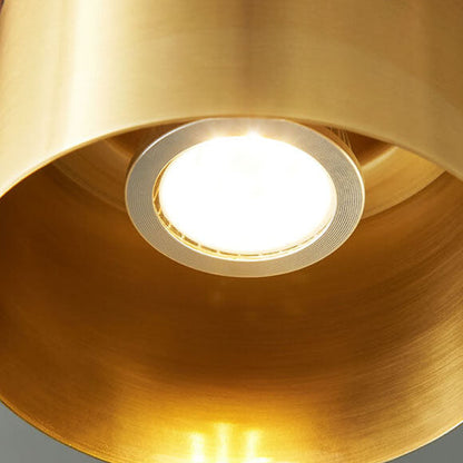 Nordic Luxury Walnut Brass Column 1-light Pendant Light