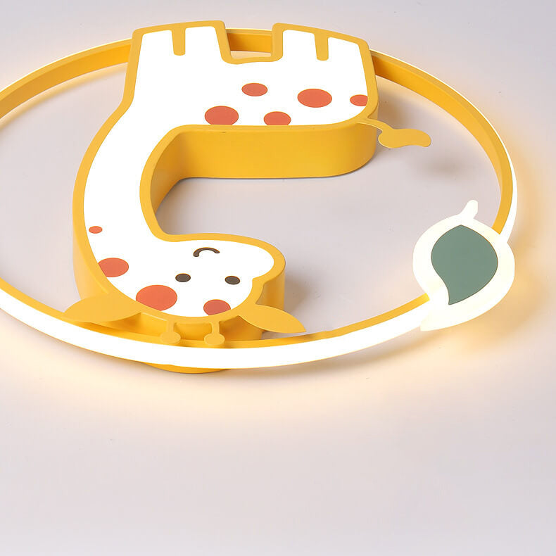 Lumendat Childlike Cute Cartoon Giraffe Design LED Flush Mount Light Lumendat