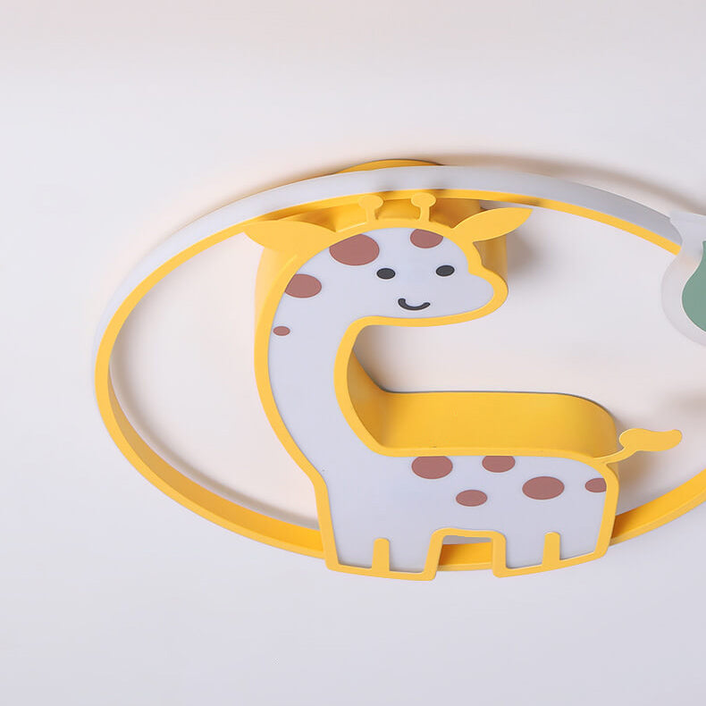 Lumendat Childlike Cute Cartoon Giraffe Design LED Flush Mount Light Lumendat