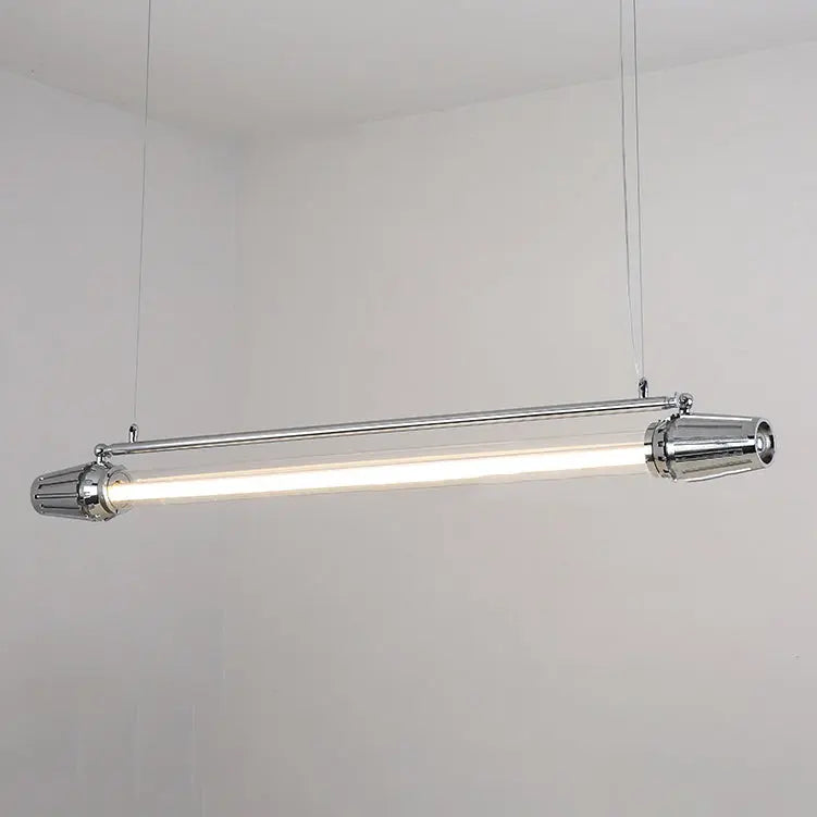 Contemporary Industrial Strip Aluminum Acrylic LED Island Light Chandelier for Dining Room Lumendat
